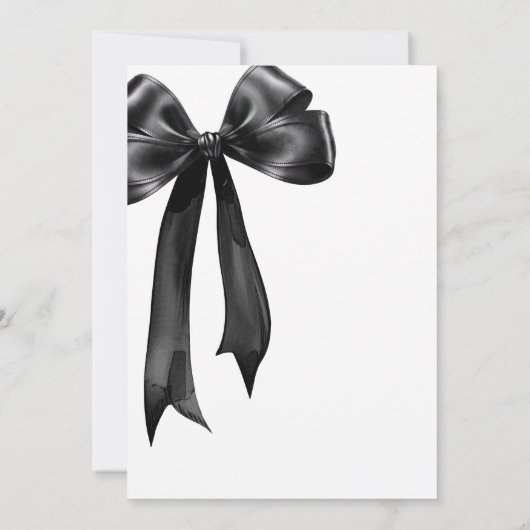 Coquette Black Bow Birthday Invitation 招待状 (裏面)