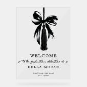 Coquette Black Bow & Tassel Graduation Party Sign アクリルサイン (正面)