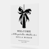 Coquette Black Bow & Tassel Graduation Party Sign アクリルサイン (傾斜)
