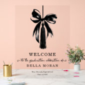 Coquette Black Bow & Tassel Graduation Party Sign アクリルサイン (ウェディング)