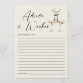 Coquette Black Ribbon Bridal Shower Advice and アドバイスカード (正面)