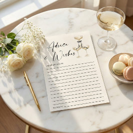 Coquette Black Ribbon Bridal Shower Advice and アドバイスカード