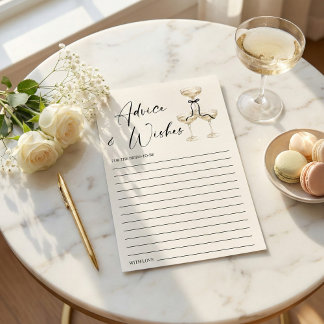 Coquette Black Ribbon Bridal Shower Advice and アドバイスカード