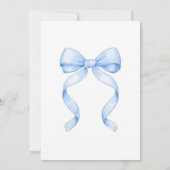 Coquette Blue Bow Birthday Invitation 招待状 (裏面)