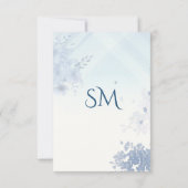 Coquette Blue Bow RSVP Card - Watercolor Floral (裏面)