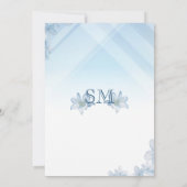 Coquette Blue Watercolor Floral Wedding Invitation 招待状 (裏面)