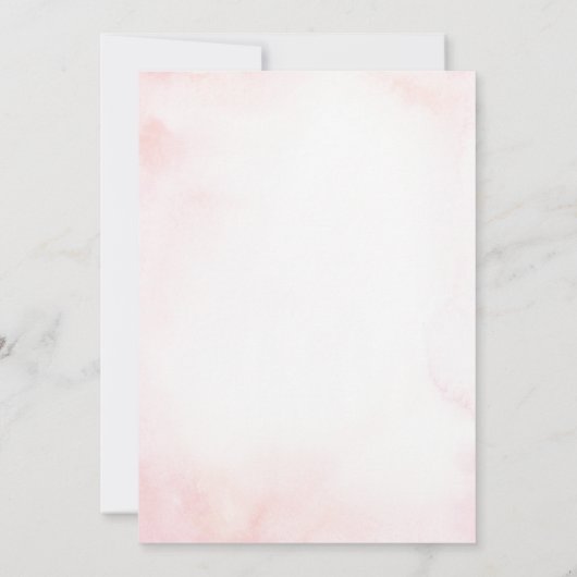 coquette blush pink Spring bird birthday  招待状 (裏面)