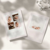 Coquette Bow 4 Frame Photo Birth Announcement 案内状