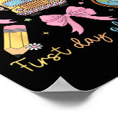 Coquette Bow Back To School Teacher Kids First Day ポスター (角)