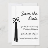 Coquette Bow Black & White 2026 Graduation セーブザデート (正面)