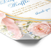 Coquette Bow Bloom Baby Shower Diaper Raffle ポスター (角)