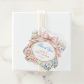 Coquette Bow Bloom Baby Shower Thank You フェイバータグ (インサイチュ)
