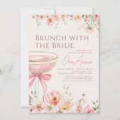 Coquette Bow Brunch with The Bride Bridal Shower 招待状 (正面)