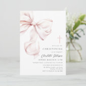 Coquette Bow Christening Invitation 招待状 (スタンド正面)