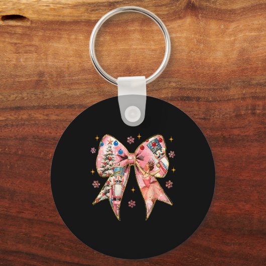 Coquette Bow Christmas Nutcracker Ballet Festive W キーホルダー (正面)