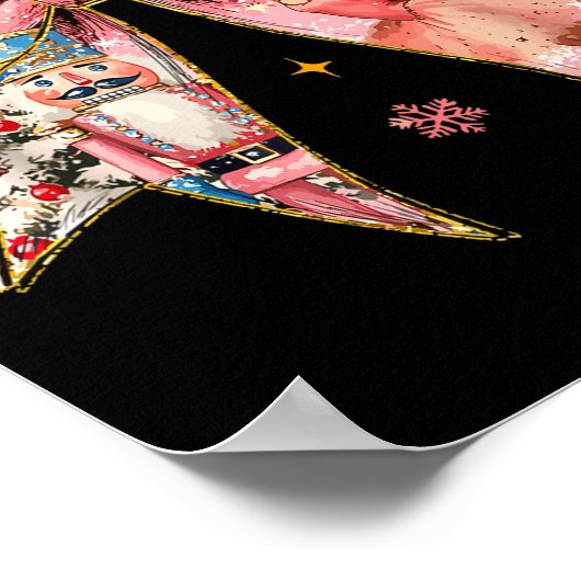 Coquette Bow Christmas Nutcracker Ballet Festive W ポスター (角)