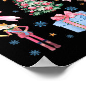 Coquette Bow Christmas Nutcracker Ballet Festive W ポスター (角)