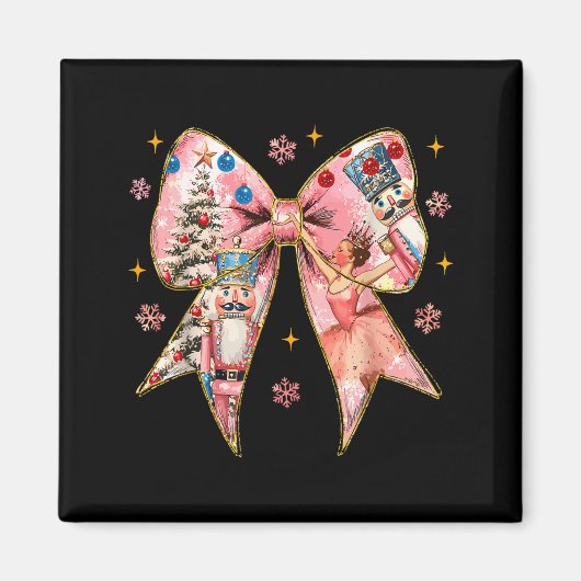 Coquette Bow Christmas Nutcracker Ballet Festive W マグネット (正面)