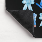 Coquette Bow Cowgirl Boots Blue Bows Hat Western R マウスパッド (コーナー)