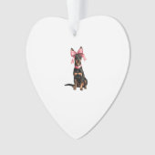 Coquette Bow Doberman Dog Mom Girl Pink オーナメント (正面)