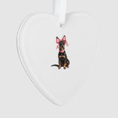 Coquette Bow Doberman Dog Mom Girl Pink オーナメント (正面)