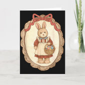 Coquette Bow Funny Bunny Eggs Rabbit Happy Easter  カード (正面)