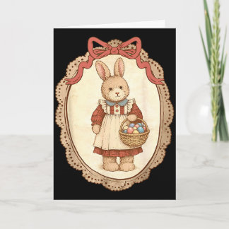 Coquette Bow Funny Bunny Eggs Rabbit Happy Easter  カード