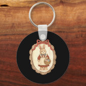 Coquette Bow Funny Bunny Eggs Rabbit Happy Easter キーホルダー (正面)