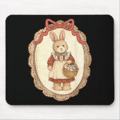 Coquette Bow Funny Bunny Eggs Rabbit Happy Easter  マウスパッド (正面)