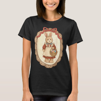 Coquette Bow Funny Bunny Eggs Rabbit Happy Easter  Tシャツ