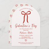 Coquette Bow Galentine's Day Invitation 招待状 (正面/裏面)