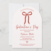Coquette Bow Galentine's Day Invitation 招待状 (正面)