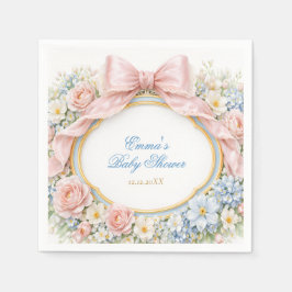 Coquette Bow Garden Girl Baby Shower スタンダードカクテルナプキン