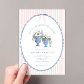Coquette Bow Garden Manor Bridal Shower Invitation アクリル招待状 (インサイチュ (ポータブル))