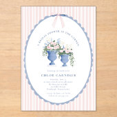 Coquette Bow Garden Manor Bridal Shower Invitation アクリル招待状 (正面)