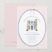 Coquette Bow Garden Manor Bridal Shower Invitation 招待状 (正面/裏面)