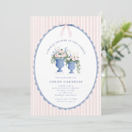 Coquette Bow Garden Manor Bridal Shower Invitation 招待状