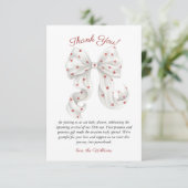 Coquette Bow Gender Neutral Baby Shower サンキューカード (スタンド正面)