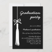 Coquette Bow Grad Tassel Black 2026 Graduation 招待状 (正面)