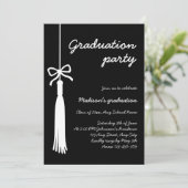Coquette Bow Grad Tassel Black 2026 Graduation 招待状 (スタンド正面)