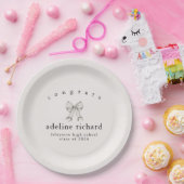 Coquette Bow Graduation Announcement ペーパープレート (パーティー)
