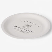 Coquette Bow Graduation Announcement ペーパープレート (アングル)