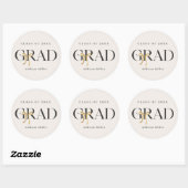 Coquette Bow Graduation Stickers ラウンドシール (シート)