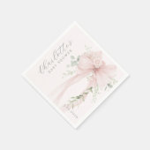 Coquette Bow Greenery Baby in bloom baby Shower スタンダードカクテルナプキン (角)