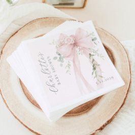 Coquette Bow Greenery Baby in bloom baby Shower スタンダードカクテルナプキン