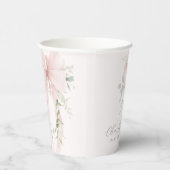 Coquette Bow Greenery Baby in bloom baby Shower 紙コップ (右)