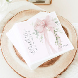 Coquette Bow Greenery Bridal Shower スタンダードカクテルナプキン