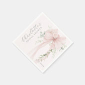 Coquette Bow Greenery Bridal Shower スタンダードカクテルナプキン (角)