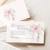 Coquette Bow Greenery Diaper raffle エンクロージャーカード