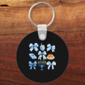 Coquette Bow Hanukkah Chanukah Pajama Latke Jewish キーホルダー (正面)